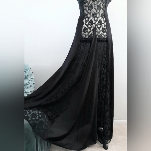 VTG Fantasy Plunge Lace Maxi Gown - Picture 3 of 7